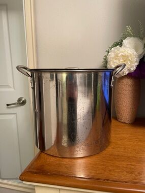 Vintage Stainless Steel Stock Pot Soup Pot Kettle MARKED INDIA Used